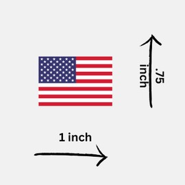 12 Mini American Flags 1x.75 Iron On or Heat Press Transfers Bulk, USA Made, Patriotic Military DIY Crafts