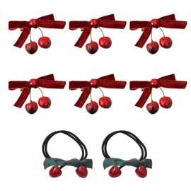 6 Stücke Von Kirschhaarpins Und 2 Stücke Kirschhaarringe, Süße Süße Haarringe, Frisur -Design -Accessoires, Kreative Haarzubehör.