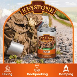 Keystone Meats All Natural Canned Pork 14.5 Oz Long Shelf Life Emergency Survival Food Canned Meat | Fully Cooked Ready to Eat Family Pack of 1