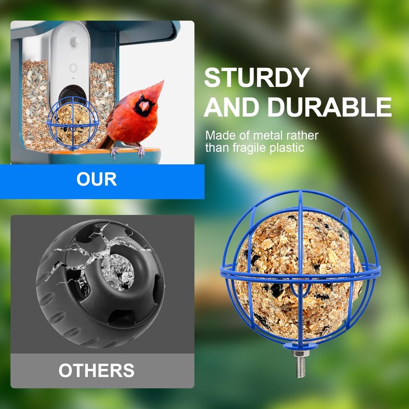 popolov Metal Suet Ball Holder Compatible with Bird Buddy Smart