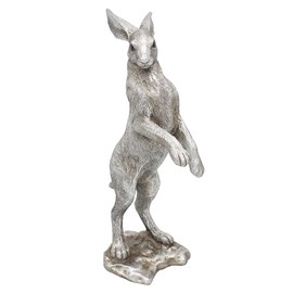 The Leonardo Collection Reflections Silver Standing Hare Figurine For Home & Office | Home Decor Ornaments Gift For Women & Men | Beautiful Figurine For Indoor & Outdoor | Living Room Decor Ornaments