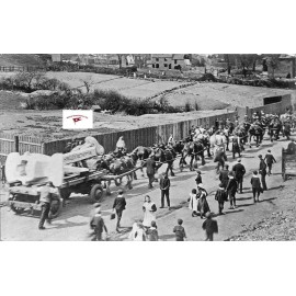 RMS TITANIC'S ANCHOR BEING TRANSPORTED BY 20 DRAFT HORSES REPRINT