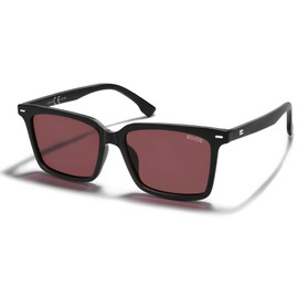 SOJOS Trendy Polarized Square Sunglasses Womens Men Retro Vintage 90s Sun Glasses SJ2387 Black Frame Wine Lens