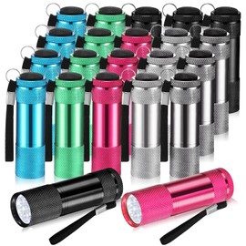 VIHOSE 20 Pcs Mini Flashlights Bulk, Bright Aluminum Handheld Flash Light with Lanyard Small LED Flashlights for Kids Night Reading Emergency Hurricane Camping Hiking, Batteries Not Included(Stylish)