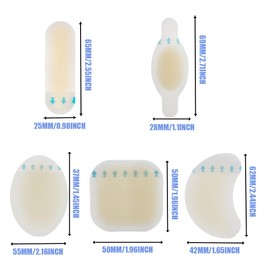 25 Stück Blasenpflaster Ferse Hydrokolloid Pflaster set-Verband transparenter Stärke Schutz für Ferse und Zehen Variety Pack