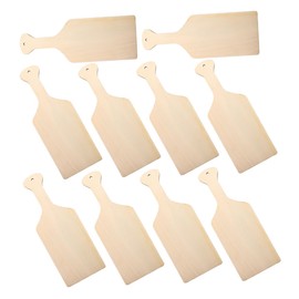 STOBAZA 10pcs Mini Wooden Chopping Boards with Handle Blank DIY Cutting Boards for Personalization and Scratch Resistant Wood Slices for Kitchen Projects