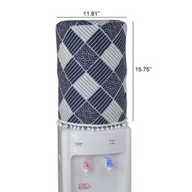ZUYYON Water Dispenser Barrel Dust Cover for 5 Gallon Water Bottles, Cotton Linen Printing Water Cooler Cover Decor, Reusable Bucket Dust Proof Cover for Home Office