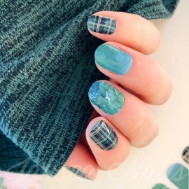 Jaysea Nails Polish Wraps Color Green Plaid Shamrock Street Nail Art Strips B4G1