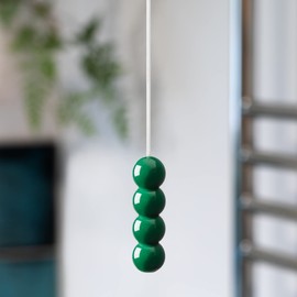 sleeklight Light Pull Cord with a Bead Style Handle in a choice of Bright and Fun Colours. With Ice White Cord. (Racing Green)