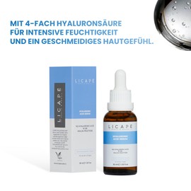 Licape® Feuchtigkeitsserum Gesicht 30 ml | Feuchtigkeitsspendend | Zieht schnell ein | Für alle Hauttypen geeignet | Für eine weiche und geschmeidige Haut