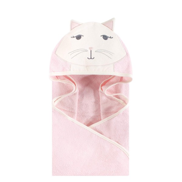 Hudson Baby Animal Face Hooded Towel, Kitty, One Size