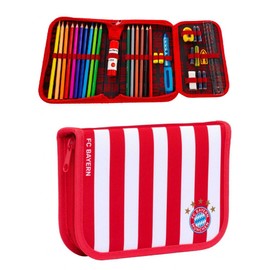 FC Bayern München FCB Pencil Case with Stripes Red / White