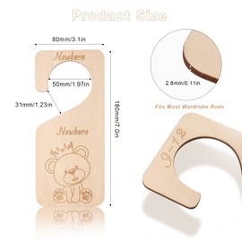 SAVITA Wooden Baby Clothes Dividers, 7pcs Wood Closet Dividers Month Baby Closet Organizer from Newborn to 24 Months, Nursery Hanger Decor for Boys Girls Infant Wardrobe (Animal)