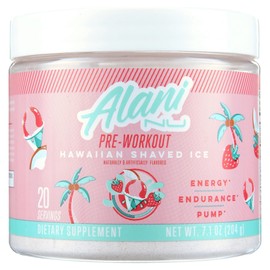 Generic Alani-Nu Pre-Workout Supplement Powder 200mg Caffeine 1.6G Beta-Alanine 6G Citrulline 500mg L-Tyrosine, 20 Servings, Energy Boost, Endurance, Banned Substance Tested (20 Serving, Hawaiian Shaved Ice)