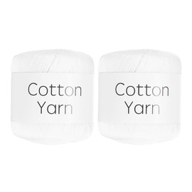 Rebower Cotton Yarn,100% Cotton Soft Knitting Yarn [for Hand DIY Bag Cushion Crocheting Knitting Project Home Decor] -2 Packages of 80g/2.82oz(Per Skein 40g/137yards)/Cream White
