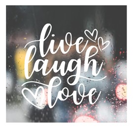 HSC Custom Decal Car for Live Laugh Love Hearts for Car, Truck, Funny, Tumbler, Window, Motorcycle, Helmet, Bumper, Decal for Laptop, Phone, Home Decoration 4 in x 4 in (White)