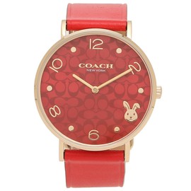Coach 14503977 Coach Women's Watch, 1.4 inches (36 mm), Quartz, Red, Leather, Fashion