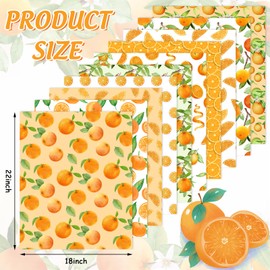 JarThenaAMCS 10Pcs Orange Cotton Fabric Bundles 18 x 22 Inch Watercolor Orange Fat Quarters Orange White Sewing Fabrics for DIY Craft Party Decor