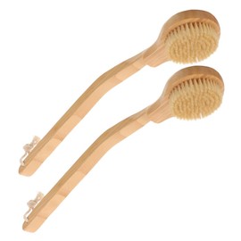 ORFOFE Elderly-disabled-friendly Long Handled Bath Brush Soft Bristles Body Scrubber for Wet Dry Brushing