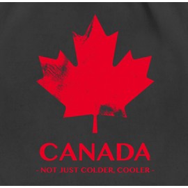 Vintage Gym Bag with Writing “Canada, Not Just Colder, Cooler” - Black -