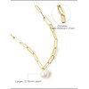 PERLVOYA Large Pearl Paperclip Chain Necklace for Women, 12-13mm AAAA