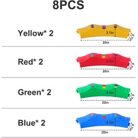 Kids Balance Beam Toddler Stepping Stones Max Load 220LBS 8 PCS Non-Slip Textured Surface & Rubber Pads Bottom Promote Agility Coordination Five Star Pattern