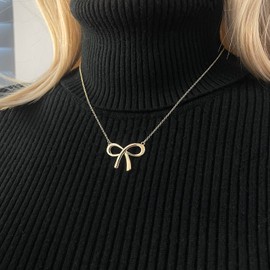 Rajputana Gold Bow Earrings Necklace Jewellery for Women, Ribbon Tassel Bowknot Necklaces Statement Valentine Jewellery Gifts