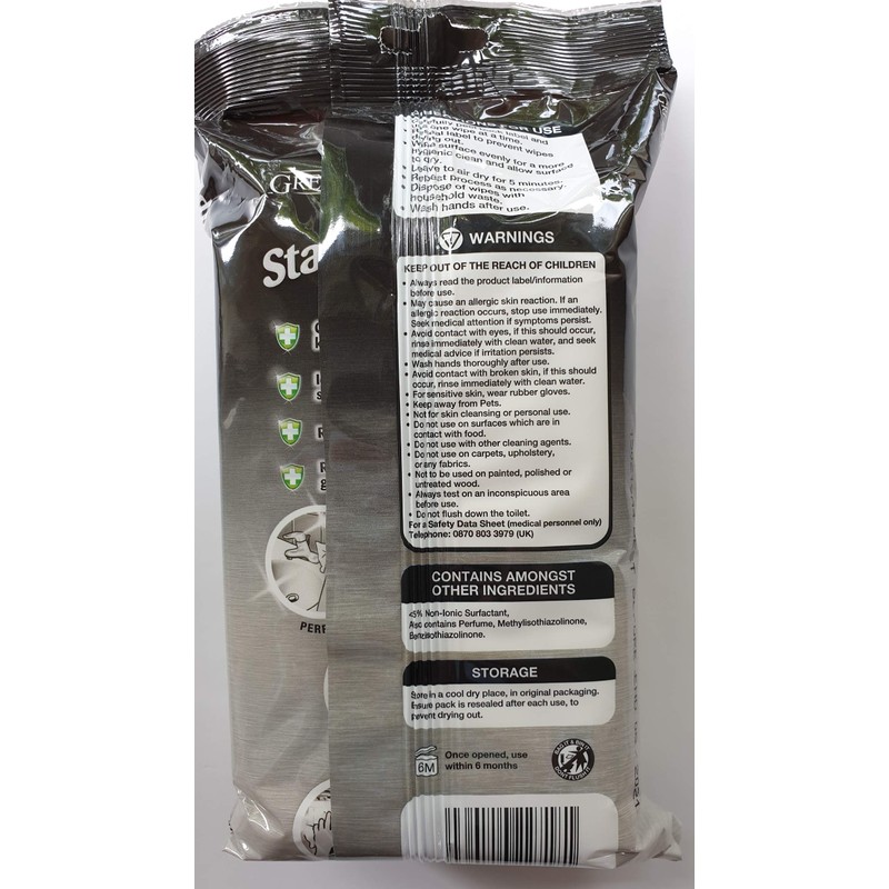 Green Shield Stainless Steel Wipes (Pack of 2, Total 140)
