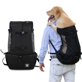 Woolala Dog Backpack Carrier Rucksack Puppy Head Out Front Pack with Waterproof Lining, Small Pet Travel Bag for Hiking Walking Bike