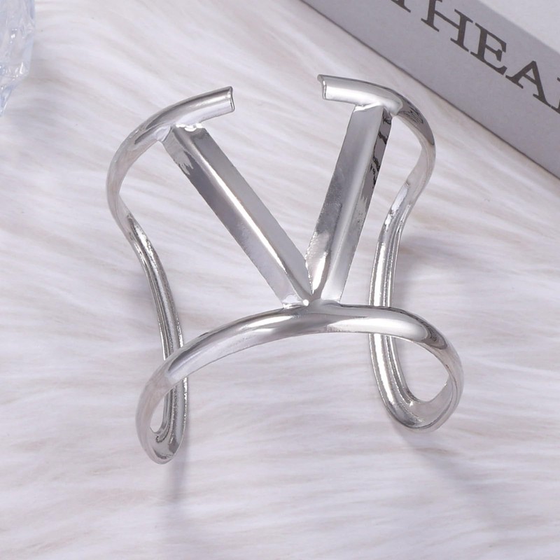 YTDYTD Metal V Cuff Bracelet Women - Hollow Bangle Punk