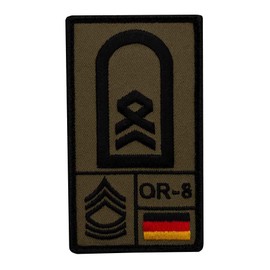 Warrant Officer Germany Army Rank Patch with Grade, German Flag, NATO Rank and US Rank, Stitched with Velcro