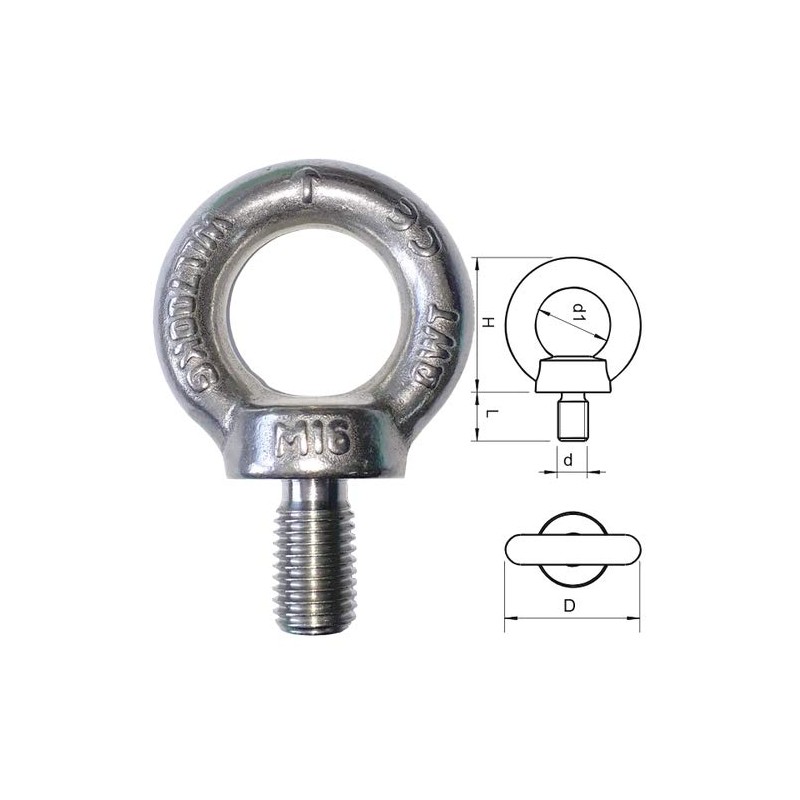 DIN580 - M20 Eyebolt - Load rated - CE Certified