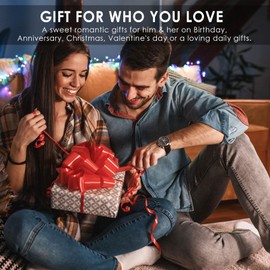 CERSLIMO Couple Bracelets Gifts for Couples Anniversary Bracelets Gifts for Men Women, Happy Anniversary for Couple Anniversary Valentines Day Christmas for Him Her