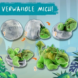 Creanino Dino Cuddly Toy 2 in 1 | Reversible Plush Toy [Ankylosaurus Spike] Dinosaur Cuddly Toy | Dino Plush Toy | Reversible Cuddly Toy | Dino Plush | Dinosaur Toy