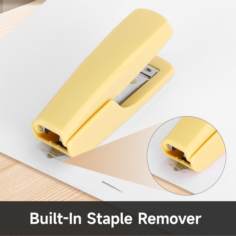 Eagle Stapler with Stapler Remover，12 Sheets Capacity，NO.10 Stapling,Yellow