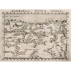 Historic Map : Africa, North Marmarica Nvova tavola. Marmarica, Ventesima nvova tavola, 1561 Atlas, Vintage Wall Art : 24in x 18in