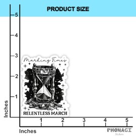 (3Pcs) Marking Times Relentless March Gothic Sticker 3'' Gothic Stickers Pack Spooky Emo Stickers for Adults Waterproof Vinyl for Laptops Water Bottles and Journals