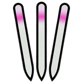 Mont Bleu Coloured Glass Nail File in Black Velvet Bag - Real Tempered Glass - Handmade in the Czech Republic