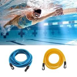 AIXXCUVQ Swim Training Belt for Pool Workouts Fitness Goals Comfortable TPE Swimming Accessories Training Belt Durable Adjustable, black-4meters