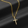 NORBU 18K Gold Over 925 Sterling Silver Cross Necklace for