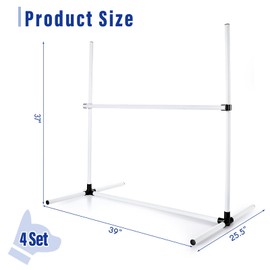Shappy 4 Pieces Dog Agility Equipment with Adjustable Height Jump Bars Adjustable Dog Agility Jumps with Carry Bag Exercise Jumping Hurdles for Indoor Outdoor Course Game(White)