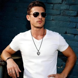 Christian Cross Bible Verse Necklace for Men - Shield American Flag Stainless Steel Chain Black Necklaces Religious Christian Catholic Jewelry Gifts for Men