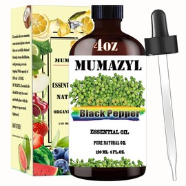 Black Pepper Essential Oil, Black Pepper Oil 4 Fl Oz 120ML for Diffuser Humidifier Yoga Cleaning DIY Candle Soap Making Black Pepper Essential Oils