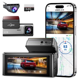 JOMISE Drive Recorder, Front and Rear Camera, 4K Recording, 2160P, Front and Rear 8 Megapixels, IMX415, CMOS Sensor, Built-in GPS, Wi-Fi, WDR Image Correction Technology, Wide Angle Shooting, 3.16