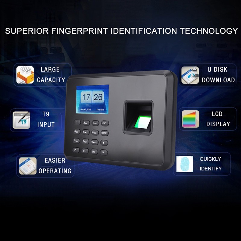 Intelligent Biometric Fingerprint Password Attendance Machine Employee Checking-in Recorder 2.4