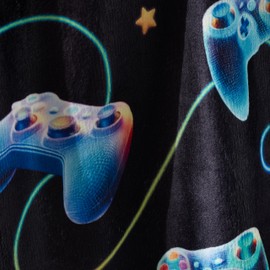 Catherine Lansfield Gamer Cosy Fleece 130x170cm Blanket Throw Black