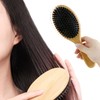 QENLKIX Hair Care Brush, Pig Bristle, Natural Material, Scalp Massage,