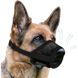 Dog Muzzle, Soft Air Mesh Muzzle for Small Medium Large Dogs Anti Biting Barking Chewing, Breathable Drinkable Adjustable Loop Pets Muzzle for German Shepherd Husky Labrador Retriever (Black,XL)