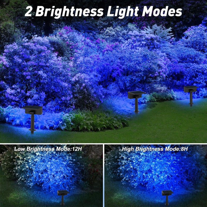 T-SUN Blue Solar Spot Lights Outdoor 4 Pack, 49 LED