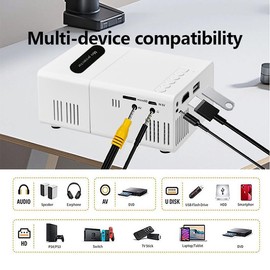 Mini Home Theater HD Projector, US Plug, Remote Control, Supports Smartphone Screen Sharing, Compatible with Smartphone/USB Interface, Suitable for Indoor And Office Use